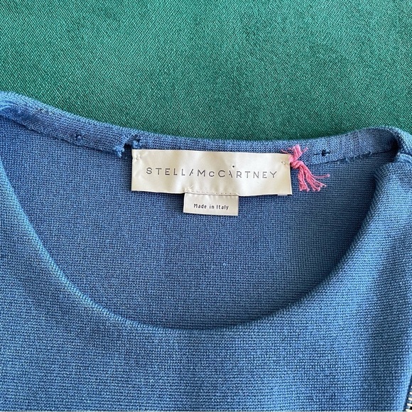 Stella Mccartney Blue Asymmetric Zipper Wool Jersey Sweater Jacket IT 46 US 10 - Picture 6 of 10